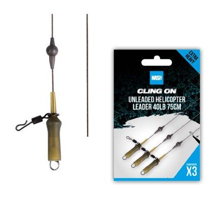 Nash Montáž Ready Tied Unleaded Helicopter Leader 40lb 75cm