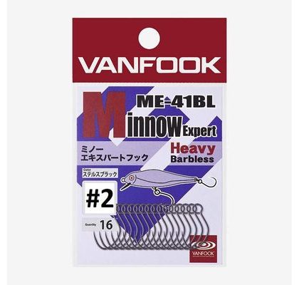 Vanfook Háčiky na Woblery ME-41BL Minnow Experthook 16ks