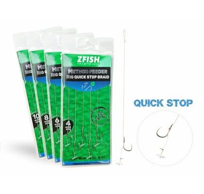 Zfish Náväzec Method Feeder Rig Quick Stop Braid 5ks