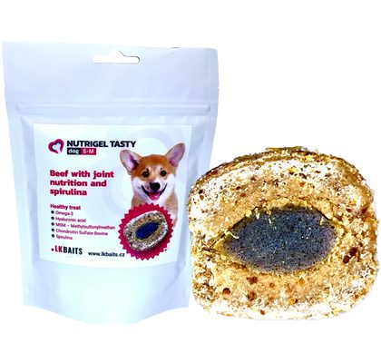 LK Baits Pet Maškrta Nutrigel Dog Hovädzie s kĺbovou výživou a spirulinou