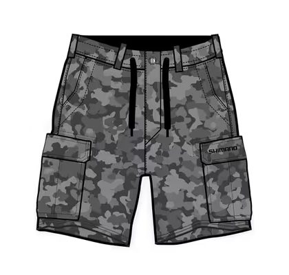 Shimano Kraťasy Cargo Shorts Grey Camo