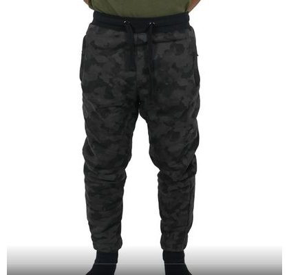 Mikbaits Tepláky Black Camou Jogger Sherpa