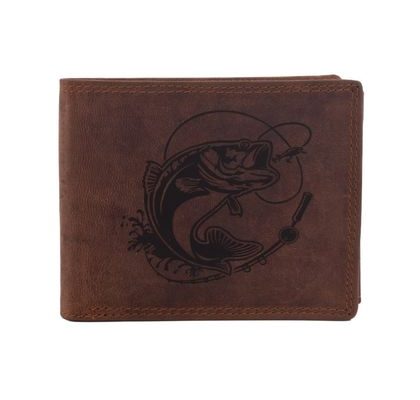 Mercucio Pánska peňaženka Zubáč s udicou svetlohnedá