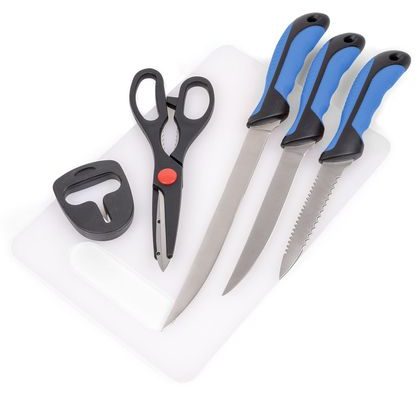 Zebco Sada Filetovacích Nožov + Nožnice Fish Filleting Knife Set