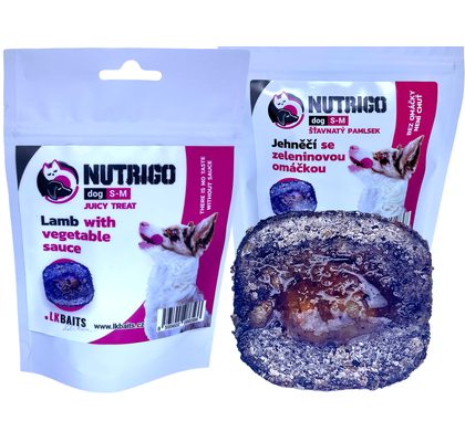 LK Baits Pet Pamlsek Nutrigo Dog Jehněčí se zeleninovou omáčkou