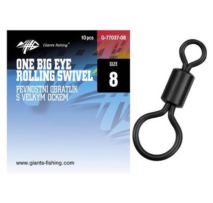 Giants Fishing Pevnostný obratlík s veľkým očkom One Big Eye Rolling Swivel 10ks