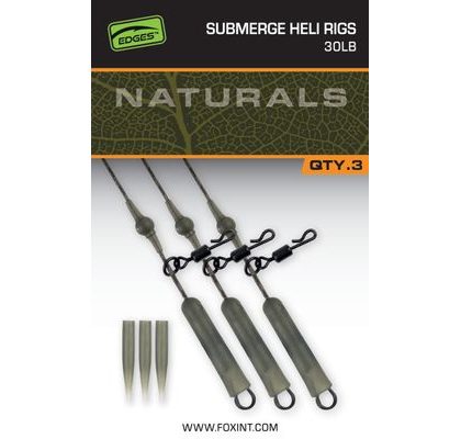 Fox Montáž Edges Naturals Submerge Heli Rigs 3ks