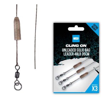 Nash Montáž Ready Tied Unleaded Solid Bag Leader 40lb 35cm 3ks