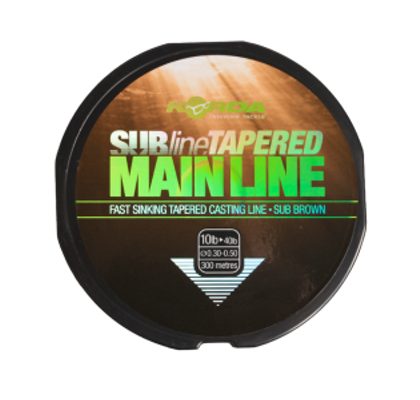 Korda Ujímaný vlasec Subline Tapered Mainline 0,28-0,50mm hnedý 300m