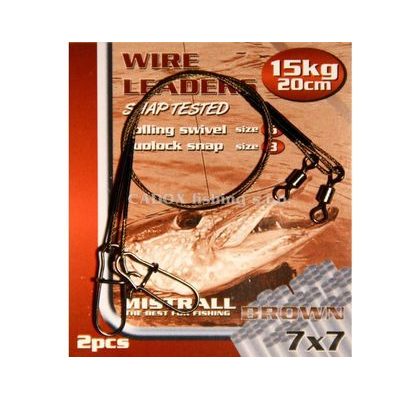 Mistrall Oceľové lanko Wire Leaders 1x7 20cm, 2ks