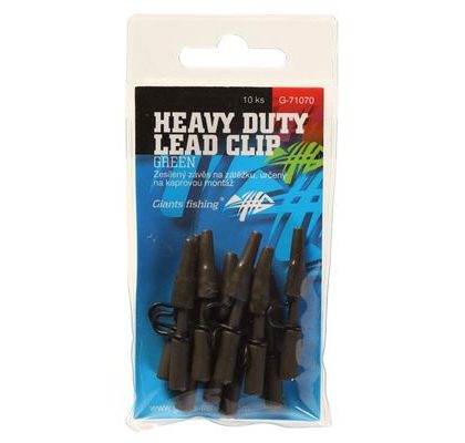 Giants Fishing Bočný záves kovový Heavy Duty Lead Clip Green 10 ks