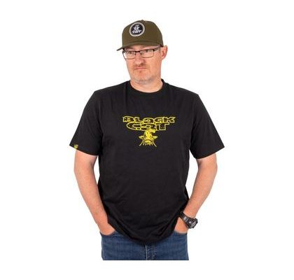 Black Cat Tričko Opotrebované Logo Čierne Tee