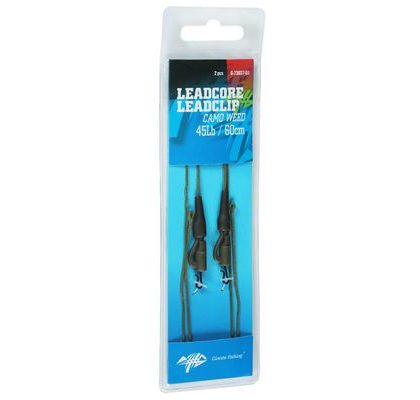 Giants fishing Montáž s olovenou šnúrou Leadcore 45Lb Leadclip (2ks) 60cm