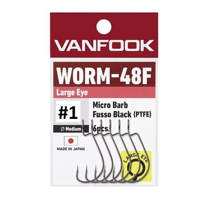 Vanfook Offsetové háčiky Worm 48F Big Eye 6ks
