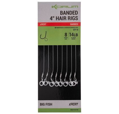 Korum Hotové nadväzce Banded Hair Rigs 4" 8ks
