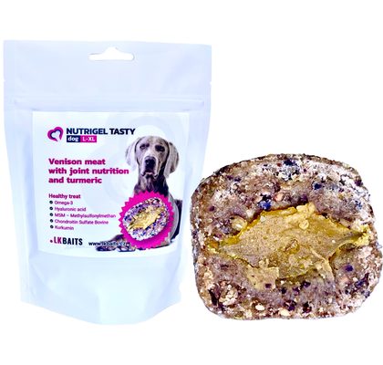 LK Baits Pet Maškrta Nutrigel Dog Hovädzie s kĺbovou výživou a spirulinou