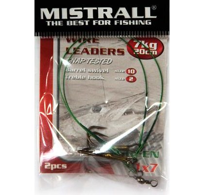 Mistrall Oceľové lanko Náväzec s trojháčikom 2ks