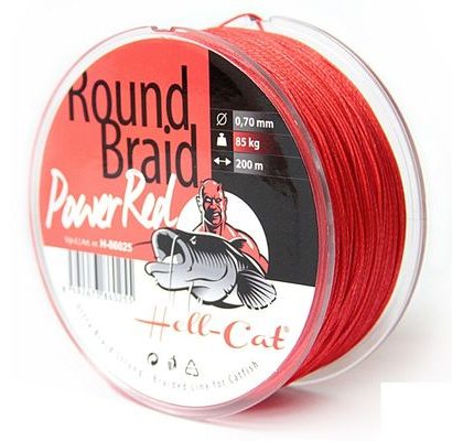 Hell-Cat Splietaná šnúra Round Braid Power Červená 200m