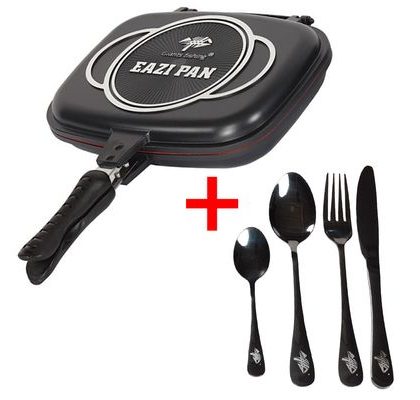 Giants fishing Akčný set Panvica na varenie Eazi Pan Large + Sada nerezových príborov