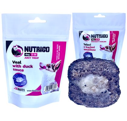 LK Baits Pet Pamlsek Nutrigo Dog Telecí s kachní omáčkou