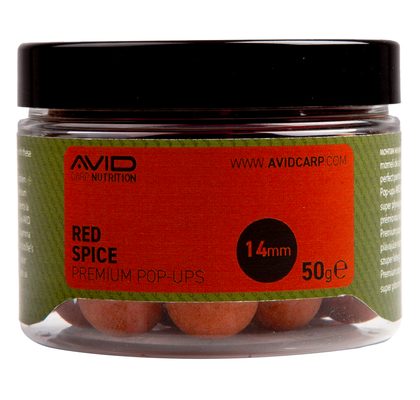 Avid Plovoucí boilie Premium Pop-Ups Red Spice Belachan 14mm 50g