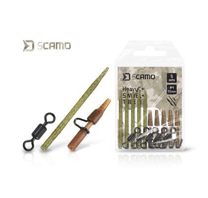 Delphin Set Převlek, obratlík a závěska sCAMO HeavyC + Swivel + Tube 5 setů