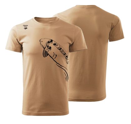 Giants fishing Tričko pánské béžové Plavající kapr