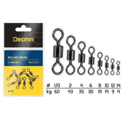 Delphin Obratlík Rolling Swivel A-01 10ks