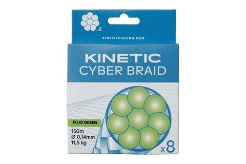 Kinetic Šňůra 8 Braid Fluo Green 150m