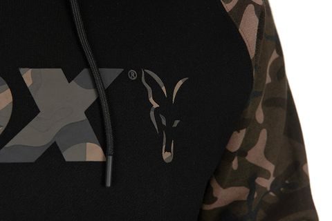 Fox Mikina Black / Camo Raglan Hoodie