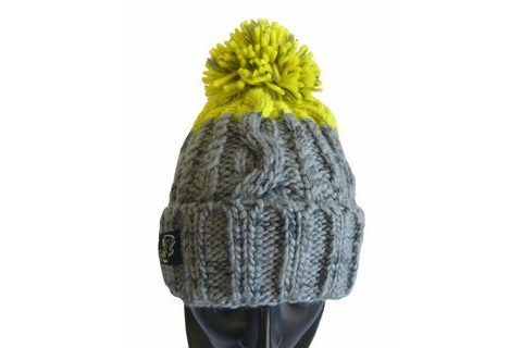 R-Spekt Kulich MAXI PomPom beanie šedý citron