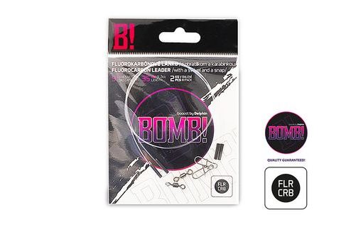 Delphin Fluorokarbonové lanko Bomb! s obratl. a karab. 2ks