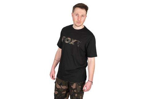 Fox Triko Black / Camo Logo T-Shirt