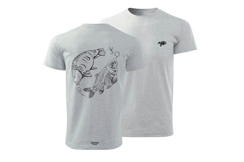 Giants fishing Tričko pánské šedé Kapr s kostrou