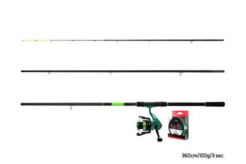 Delphin Feederový set GreenFeed 360cm 100g + 4T + 0,261mm