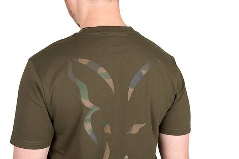 Fox Triko Khaki Head Logo T-Shirt