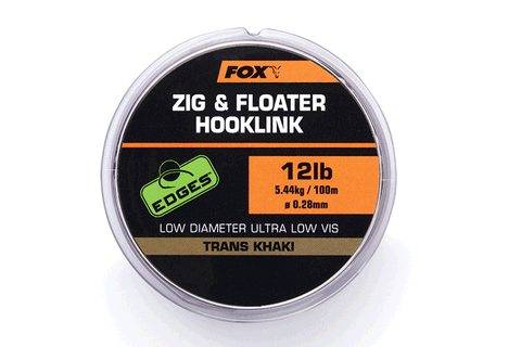 Fox Plovoucí vlasec Zig & Floater Hooklink Trans Khaki 100m