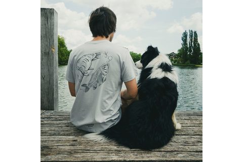 Giants fishing Tričko pánské šedé Kapr s kostrou