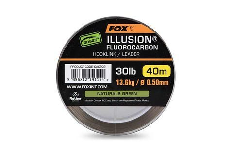 Fox Fluorocarbon Edges Illusion Fluorocarbon Hooklink/Leader Naturals Green 40m