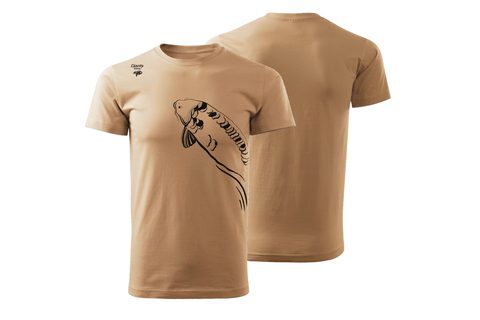 Giants fishing Tričko pánské béžové Plavající kapr