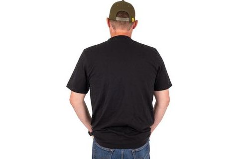 Black Cat Triko Distressed Logo Black Tee