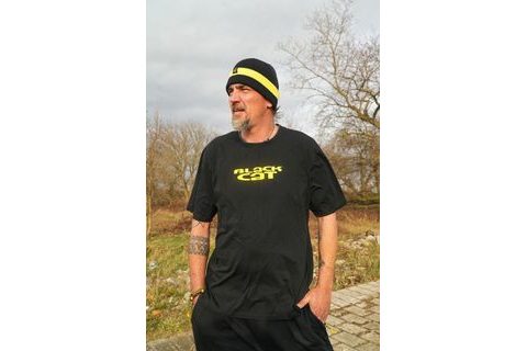 Black Cat Triko Logo Black T-Shirt