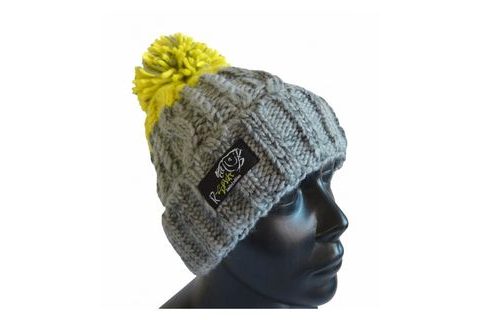 R-Spekt Kulich MAXI PomPom beanie šedý citron