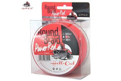 Hell-Cat Splétaná šňůra Round Braid Power Red 200m