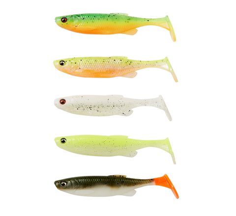 Savage Gear Gumová nástraha Fat Minnow T-Tail Darkwater Mix 5ks