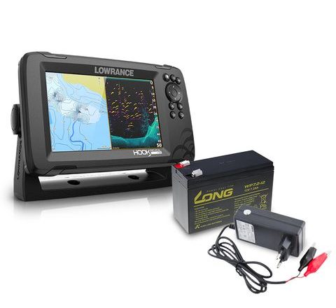 Lowrance Echolot Hook Reveal 7 se Sondou HDI 50/200khz + baterie + nabíječka ZDARMA