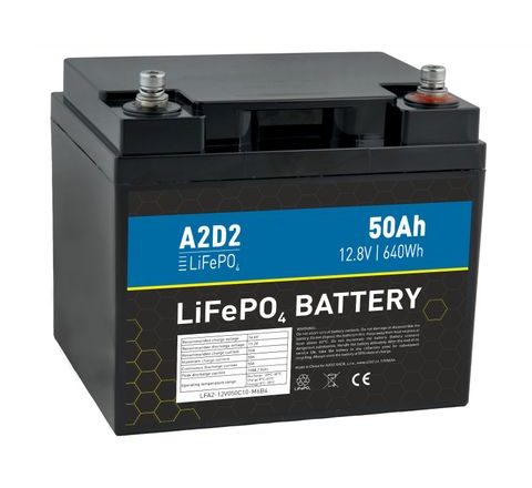 A2D2 Baterie LiFePO4 12,8V 50Ah M6 (Qinkual cells)