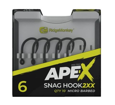 RidgeMonkey Háčiky Ape-X Snag Hook 2XX Barbed 10ks