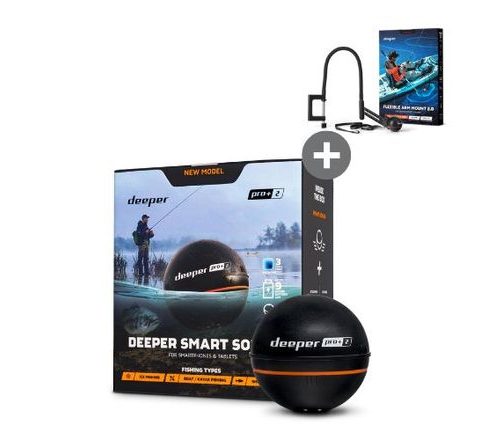 Deeper Nahazovací sonar Wifi s GPS Fishfinder Pro+ 2 a Husí krk 2.0 zdarma