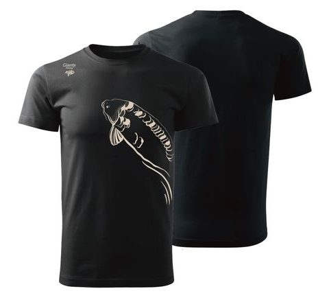 Giants fishing Tričko pánské černé Plavající kapr